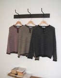 [MADE] Aeon Stripe Henley Neck Button Knit