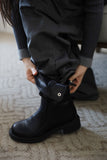 Wide button cargo pants