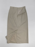 [Belt SET] Cotton H-line Long Skirt