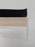 [Muffler set] Pleats U-neck Long Sleeve T-shirt