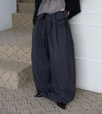 Roll-up button wide pants