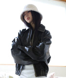 Vegan Leather Over Fit Jacket