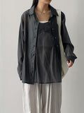 Sheer stripe parachute pants