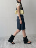 616 Wide Denim Half Pants