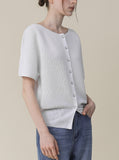 [Premium] Whole Garment Cassia Linen Short Sleeve Cardigan