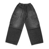 Tei Black String Cargo Denim