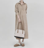 Lehen Collar Corduroy Long One Piece