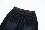 Damage Crop Bermuda Denim