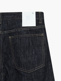 Indigo embossed denim pants