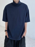 Loose fit mock neck half T-shirt