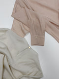[Long Sleeve Ver.] Earth Wrap Loose Fit Blouse