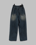 Length balloon denim jeans