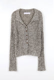 Leaf Collar Knit Cardigan