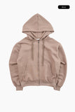 Stone eyelet overfit hoodie zip-up