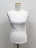 Boat Neck Square Ribbed Sleeveless