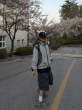 Wave Incision Color Matching Windbreaker