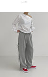 Ribbon Two-Way Wide Training Pants