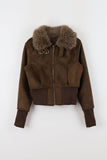Fur lining coat short jacket