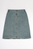 Eyelet string denim skirt