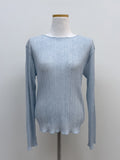 Wave pleated see-through T-shirt