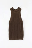 Half-high neck knit halter top