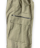 Diagonal Zipper Nylon Cargo Pants