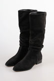 suede shirring boots