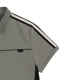 Metallic Tape Track Zip-Up