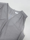 [Scarf SET] Sica V-Neck Sleeveless Blouse