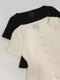 Twill Glass Boat Neck Jacket