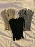 Fingerhole Touch Ribbed Gloves