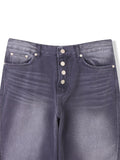 Button-fly wide denim pants