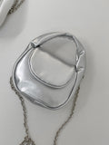 Glossy Handle Chain Bag