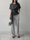 [Short Sleeve Ver] Diamond Frill Wrap Blouse