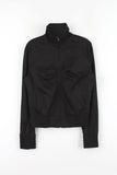 Mono shirring zip-up jumper