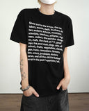 Text printed short sleeve T-shirt