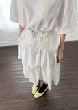 PLEATS FRILL POCKET SKIRT