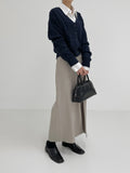 Lizzo banding slit long skirt