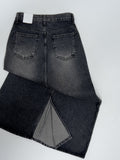 611 A-line Long Denim Skirt