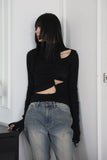 String hole turtleneck top