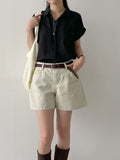 Oxford Cotton Half-length Shorts