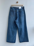 Deep Tuck Wide Blue Denim