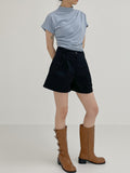 Bed pintuck cotton short pants