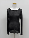 Boatneck See-Through Knit T-Shirt