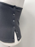 Button One-Shoulder Ribbed Vest