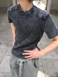 Finer Shoulder Panel Washed Short Sleeve T-shirt