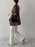 Kanna Linen 3 Button Overfit Half Jacket