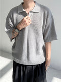 SS Non-Button Balloon PK Collar Knit