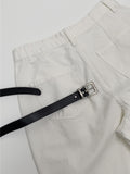 [Belt SET] One-tuck wide cotton pants