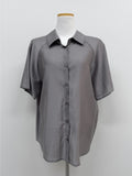 [Scrunchie Set/Reversible] Tencel See-Through Half Blouse